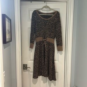 Leopard Print Sweater dress